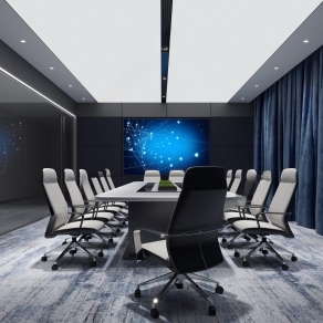 现代科技感会议室3D模型下载